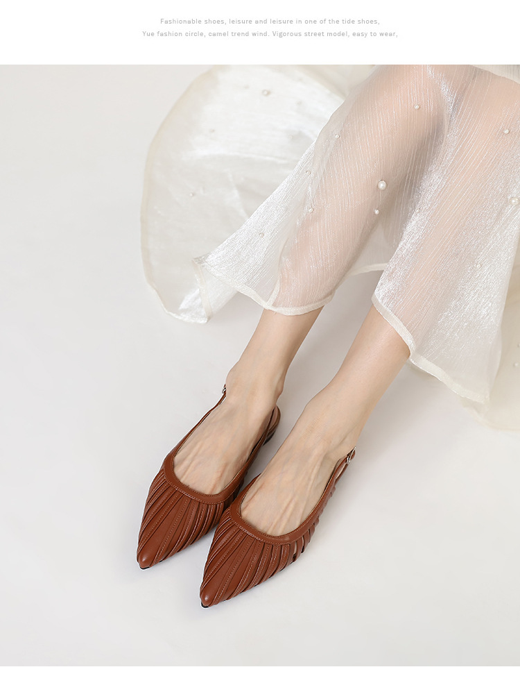 Unique Pointed-toe Buckle Sandals For Women, Hollow Back Strap, Flat-soled, New Summer Fashion Beach Shoes_desvips.com