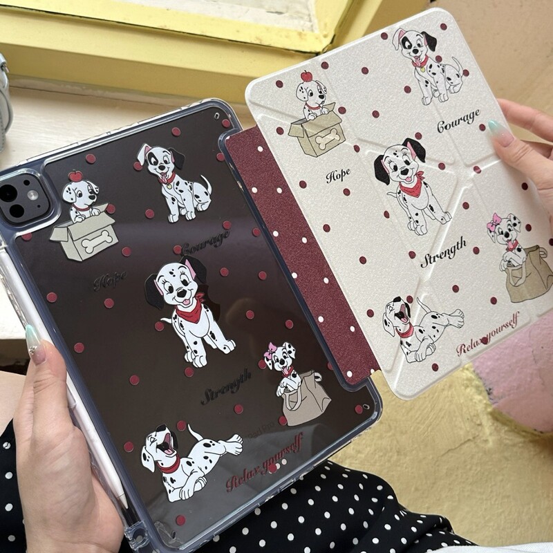 Cute Spotted Puppy Suitable for iPad Pro Tablet Protective Case 11 Anti-Fall Mini Apple Air with Pen Slot 13inch