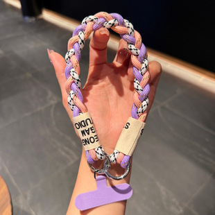 Woven Trendy Colorful Purple Phone Case Lanyard Wrist Strap Wide and Sturdy Camera Water Bottle Holder Portable Anti-Loss Phone Chain