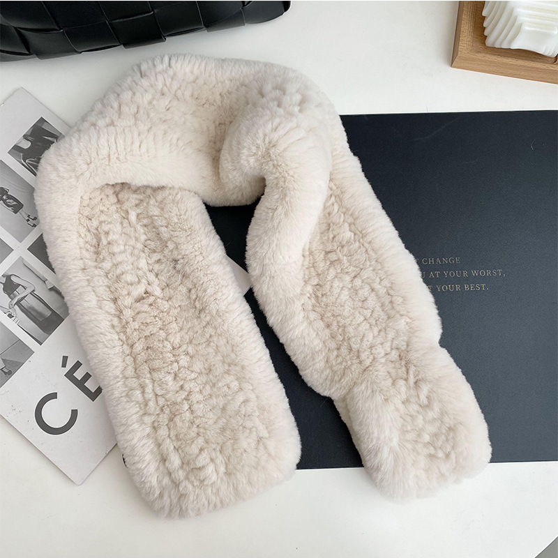 Rex Kaninchenfell Schal Für Damen Warm Winter Mode Accessoire_voghion.com