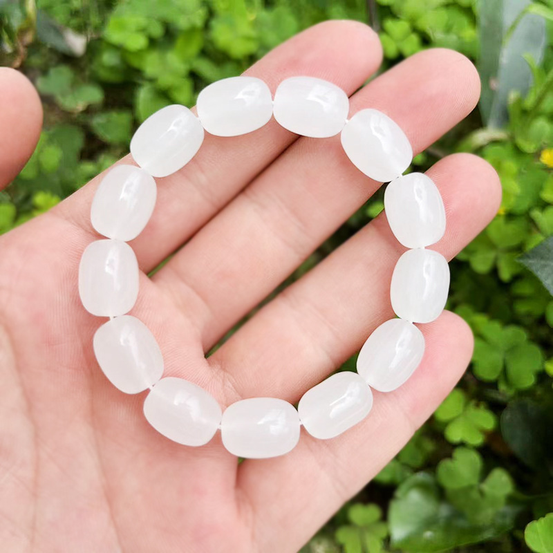 작은 흰색 배럴 비즈 10*14mm