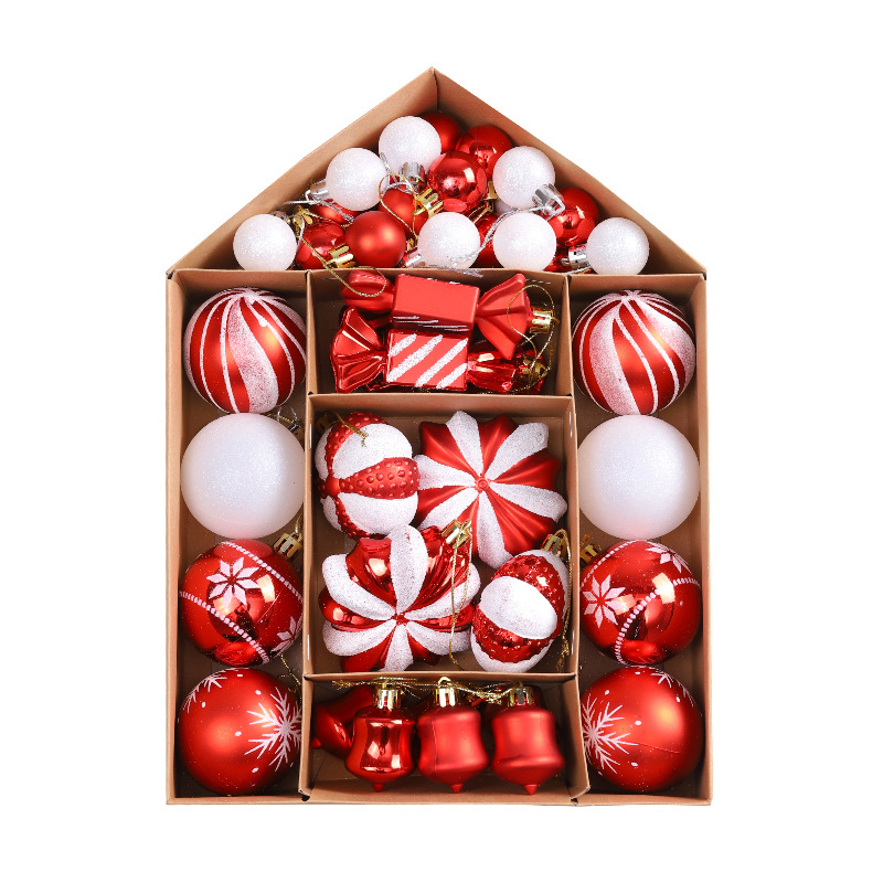 Amazon decoraciones navideñas de forma especial hueco pintado BOLA DE Navidad caja de regalo traje de árbol de Navidad decoración colgante