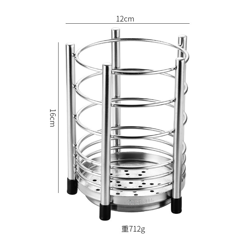 Nuevo producto de acero inoxidable palillos grueso caja de almacenamiento de cocina palillos jaula de cubierta jaula drenable palillos domésticos Lou