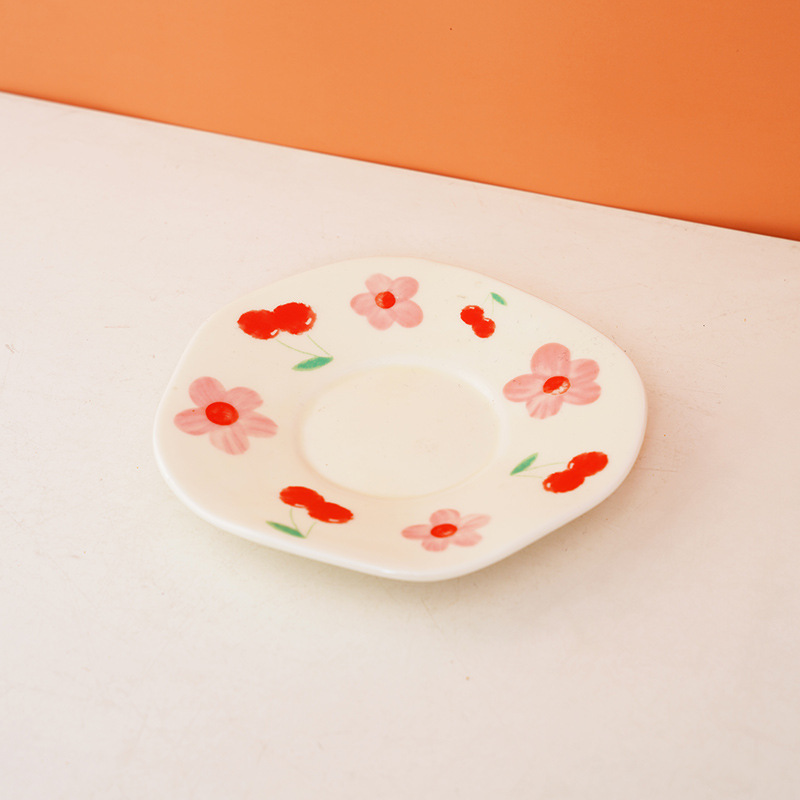 Nuevo estilo coreano juego de tazas y platillos de cerámica pintados a mano taza de café de pareja taza de leche taza de desayuno universal lindo para niños