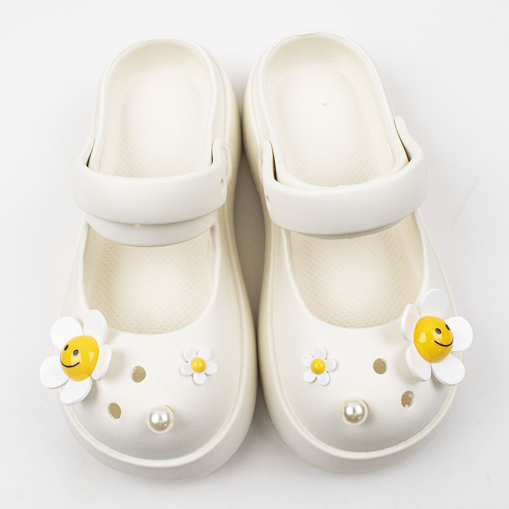 Transfronterizo nuevos zapatos agujero accesorios DIY resina girasol cinco pétalos perla Decoración Accesorios hebilla extraíble