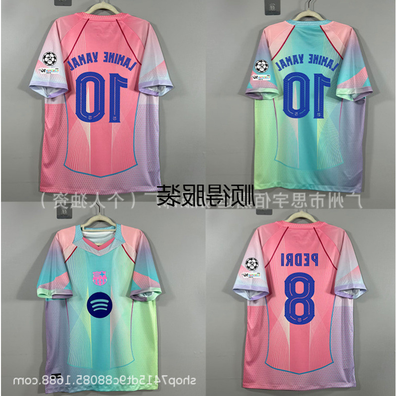 Wholesale New Season Barcelona No. 10 Yamal Special Edition Pink Jersey Sports Outdoor Football Uniform