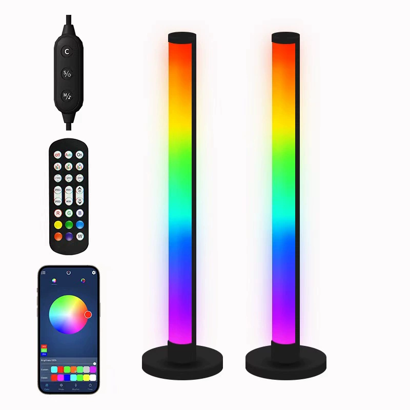 RGB настольный атмосферный светильник, 5Вт, голосовое управление, лампа с музыкой и ритмом, один/два источника 180/360°