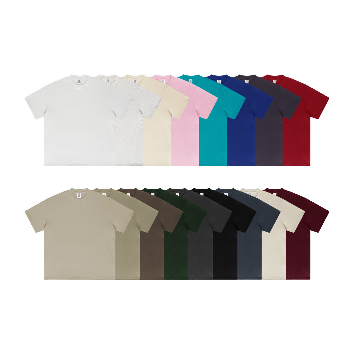 2025 Bajia mismo estilo 425g camiseta de algodón pesado suelto adolescente de manga corta de la marca de moda de verano camiseta de manga corta hombres y mujeres
