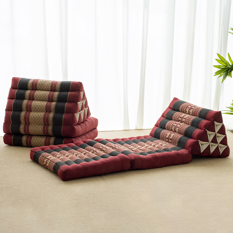 Thailand Southeast Asia Kapok Triangle Belt Cushion Cushion Bedroom Balcony Bay Window Tatami Southeast Asia Fabric Cushion