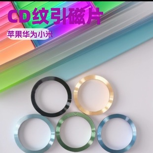Cd Pattern Magnetic Sheet 3m Adhesive Magnetic Ring Magnetic Coil Phone Accessory Aluminum-Clad Iron Wireless Charging Patch Car Digital Device
