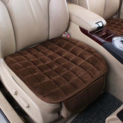 Wool pad, short plush non-slip three-piece set - brown-square-mat