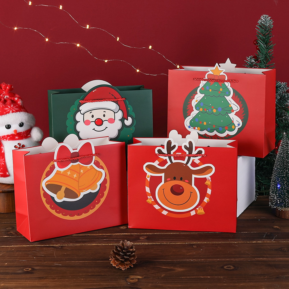 圣诞节礼品袋 造型创意纸袋 袜子手套包装袋 甜品糖果袋现货