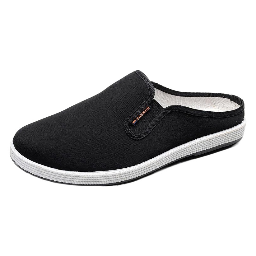 Summer Old Beijing Cloth Slippers Men's Breathable Comfortable Casual Shoes for Outer Wear No Heel Lazy Men's Half Shoes Slip-on