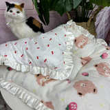 Сетка красная домашняя собака кошка с печеной края цветочной площадки четыре сезона универсальное кружевное гнездо собачье спальная подушка кошачья клетка