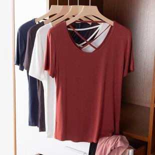 Backless Shirt for Women 2025 New Sexy Short-Sleeved Top Loose Bottoming Shirt Thin Half-Sleeved T-Shirt