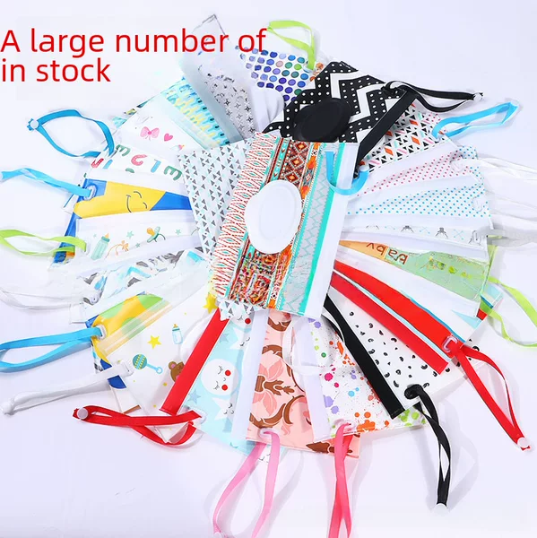 Factory a large number of spot EVA wet towel bag removable flip tissue bag bedside cart portable rope hanging bag