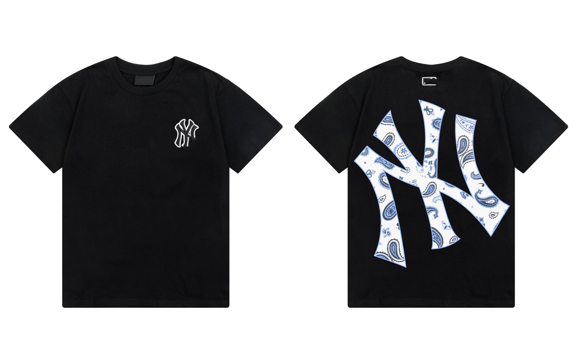 Fábrica al por mayor nueva moda Coreana de alta calidad impresa algodón manga corta hombres y mujeres mismo estilo pareja camiseta suelta soporte código de escaneo