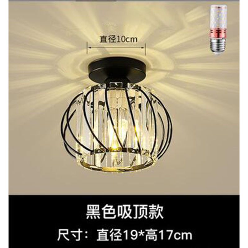 Personalidad creativa lámpara de techo de cristal lámpara de pasillo moderna minimalista pasillo de entrada Balcón de estilo europeo pequeña lámpara de techo