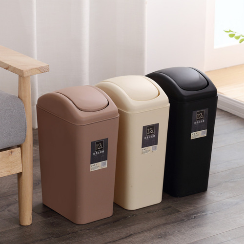 Garbage classification trash can rectangular flip lid bathroom household Japanese plastic trash can flip lid creative kitchen
