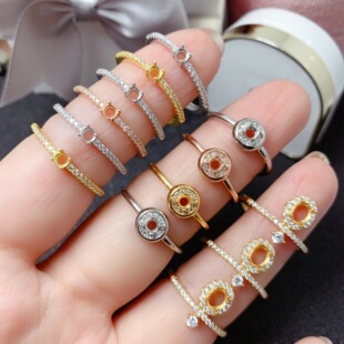 �ʌ����925�yδ�Ƕ��ʯ��ָ����3*3 4*5 �Ɂ�ʯ���Ƕ���S���l