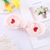 Colored headband with bow for face washing, yoga clothing, scarf, hair accessory, with embroidery, wholesale