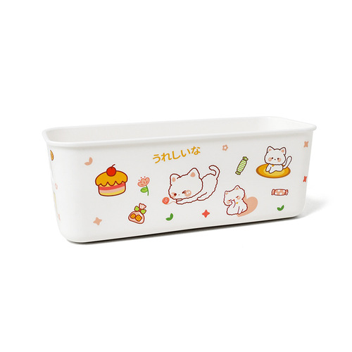 Ins style simple desktop storage box student dormitory mobile phone case organizer cosmetics storage basket cute storage basket