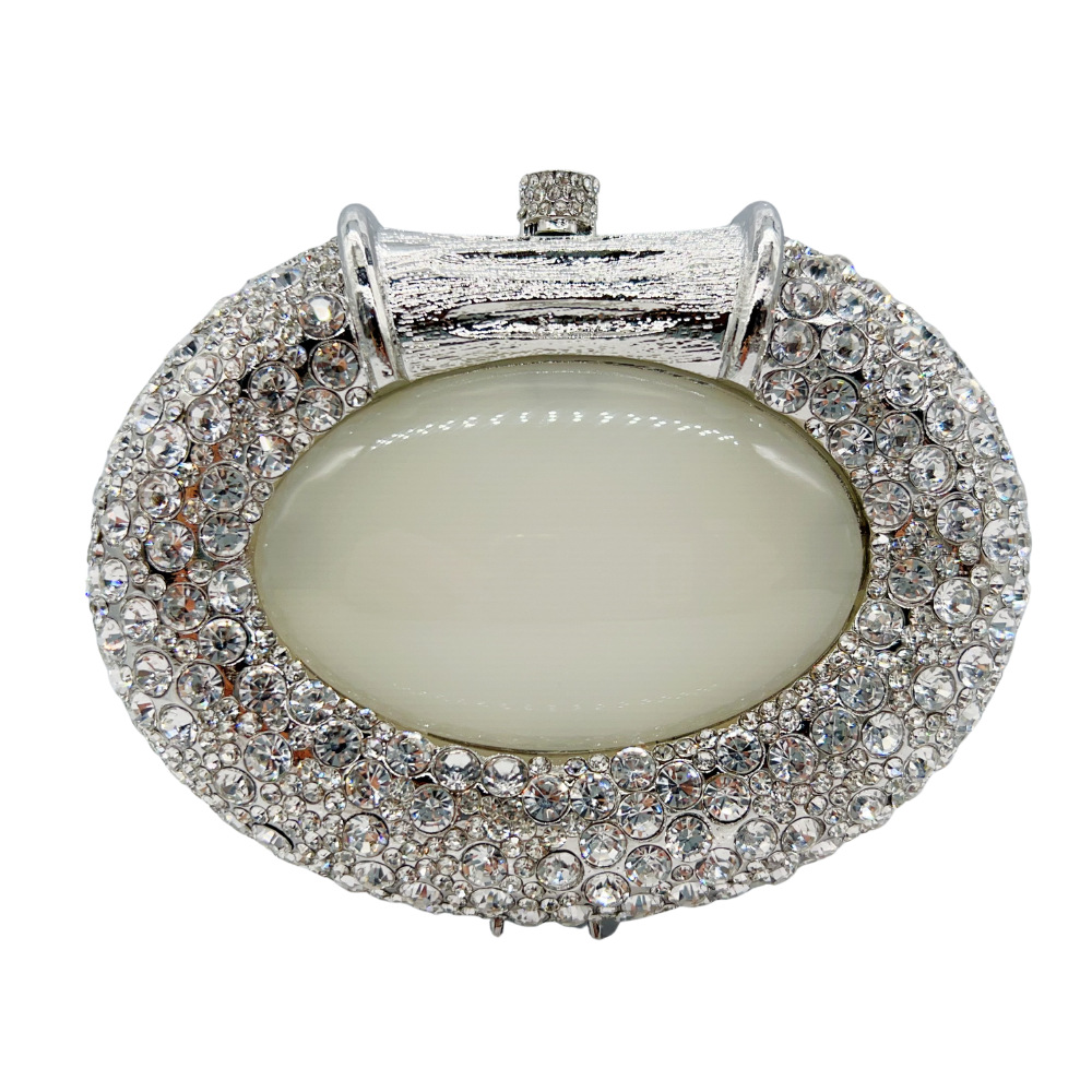 Nuevo huevo de ganso transfronterizo bolsas de cena de diamantes bolsas tridimensionales bolsas de mano de diamantes completas para banquetas europeas y estadounidenses embrague nuevo blanco dorado