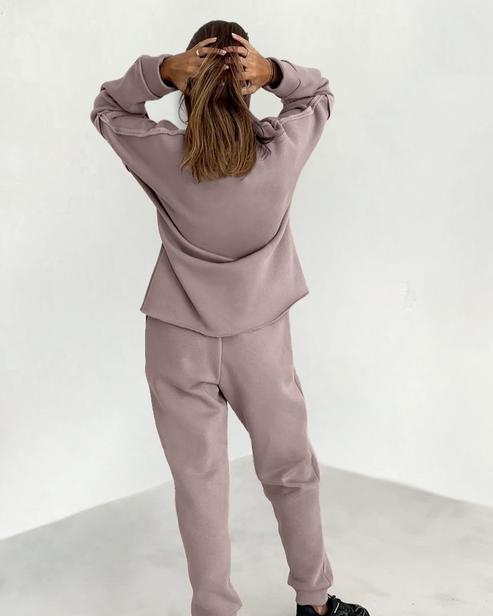 Women's Hoodies Sets Long Sleeve Streetwear Solid Color display picture 6