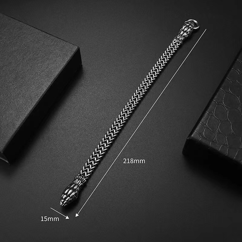 チタン鋼メッキ蛇十二支蛇ブレスレット ステンレススチール ヒップホップ ダブルスネークヘッドブレスレット 卸売 蛇年干支|undefined