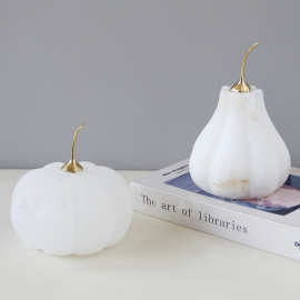 轻奢简约天然西班牙云石铜南瓜桌面装饰样板间电视柜展示软装摆件