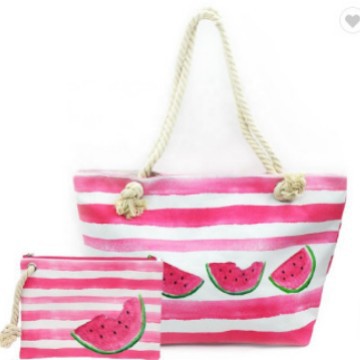 帆布料沙滩包时尚手提包户外休闲妈咪包打孔购物包手提便携收纳