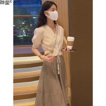 夏装高级感微胖显瘦气质穿搭小个子连衣裙子套装女半身裙2024新晔