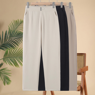 Dd2025 New Style Middle-Aged Mom Pants Spring and Autumn Stylish Petite Middle-Aged Women's Pants Summer Thin Straight Large