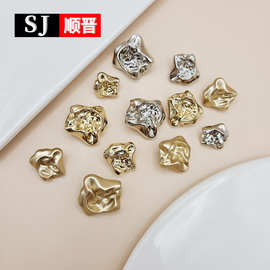 HXB6497异形五角星纽扣合金衬衫扣子上衣袖领扣不规则针织装饰扣