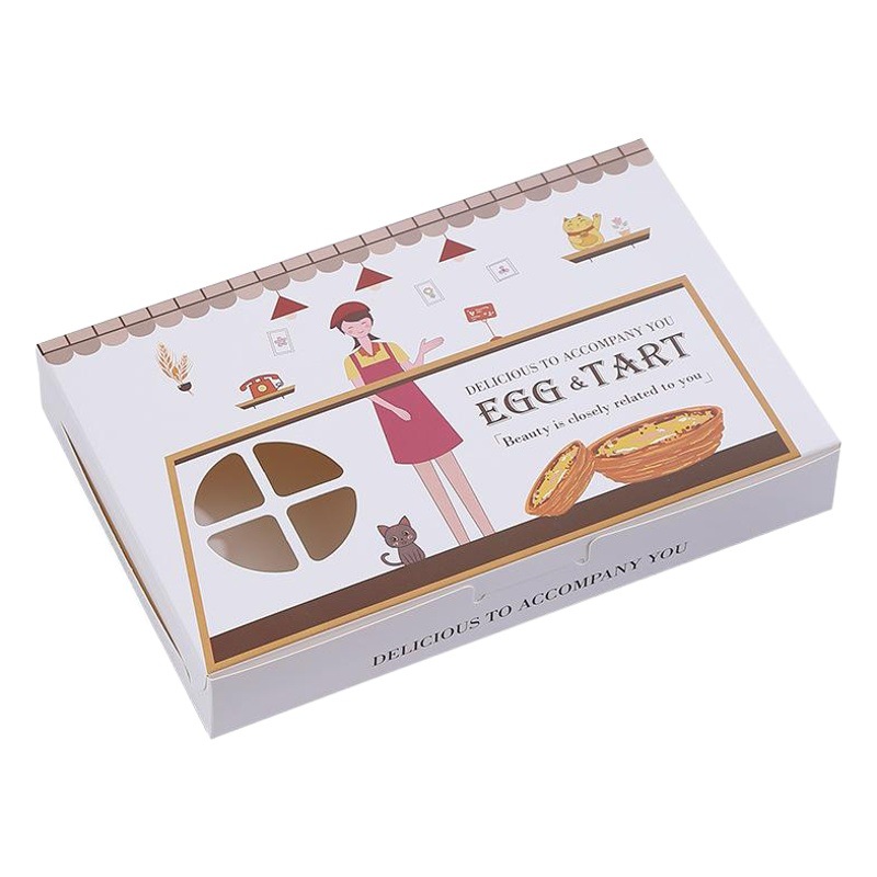 350g engrosado portugués huevo caja de embalaje de cartón de embalaje desechable 2/4/6/8 cápsulas caja de huevo en stock