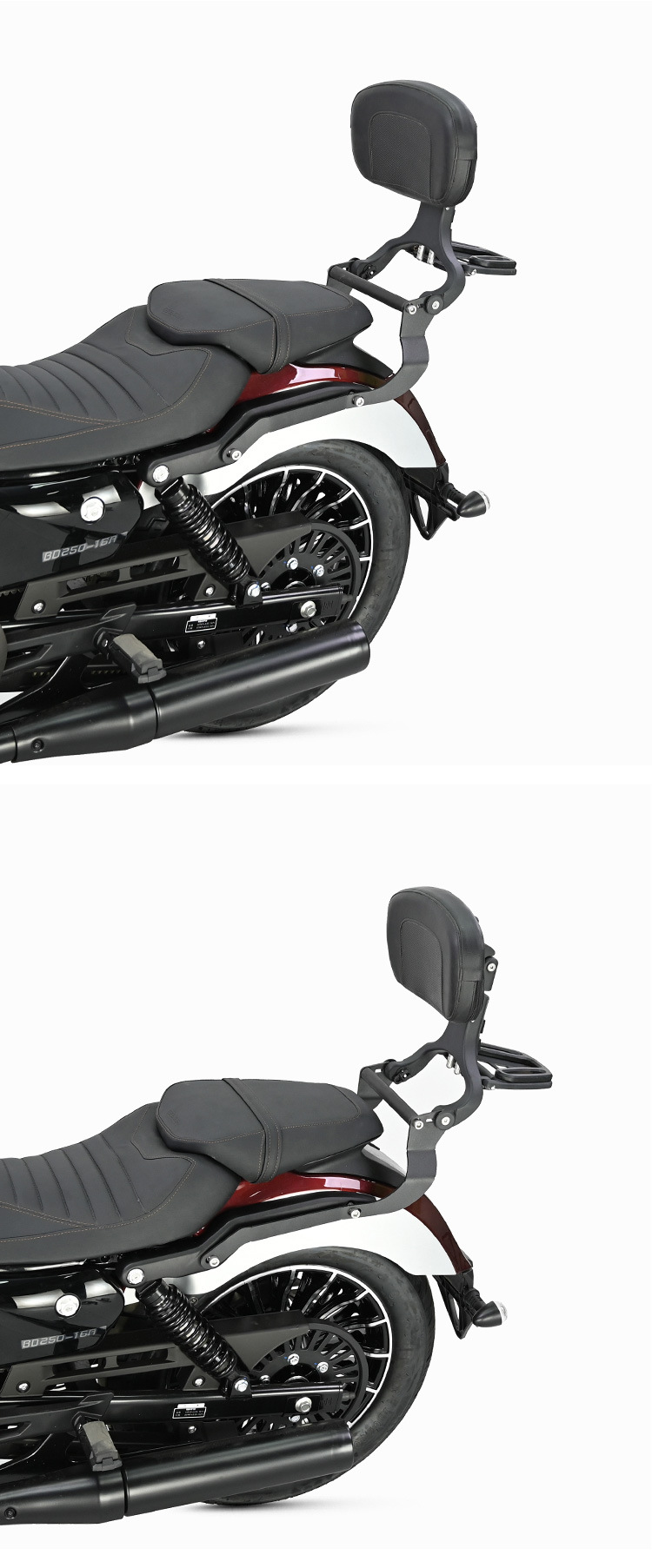 Suitable for Benda gray stone 250 backrest rear tail rack tail rack tail wing curved bow folding backrest modified thick carbon steel