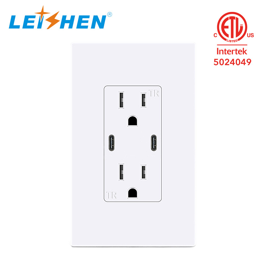 美国带USB墙壁插座  引导时尚生活 ETL认证 亚马逊货源