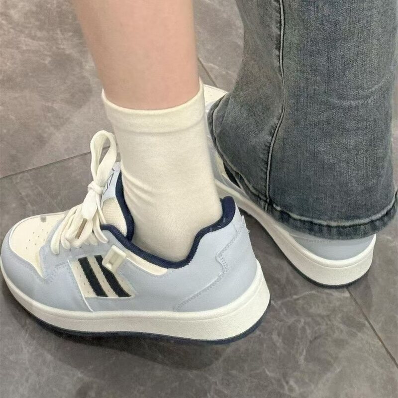 Zhao Lusi's Same Style Hong Kong-Style Blue Thick-Soled Loafers 2025 Summer New Versatile Sports Casual Student Sneakers Zhao Lusi's Same Style Hong Kong-Style Blue Thick-Soled Loafers 2025 Summer New Versatile Sports Casual Student Sneakers