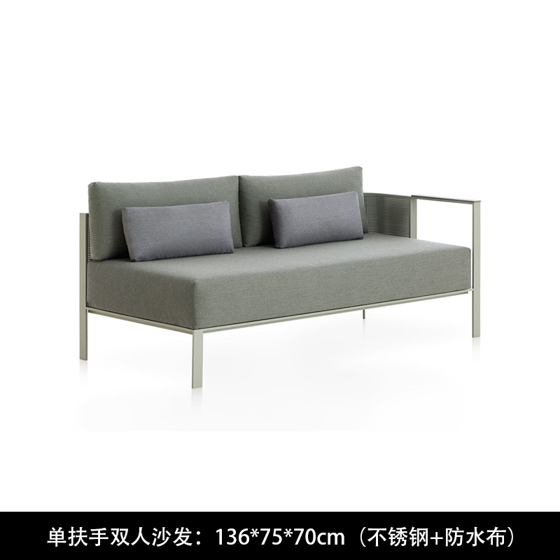 Sofá nórdico al aire libre ocio minimalista diseñador de acero inoxidable patio villa creativo impermeable muebles al aire libre