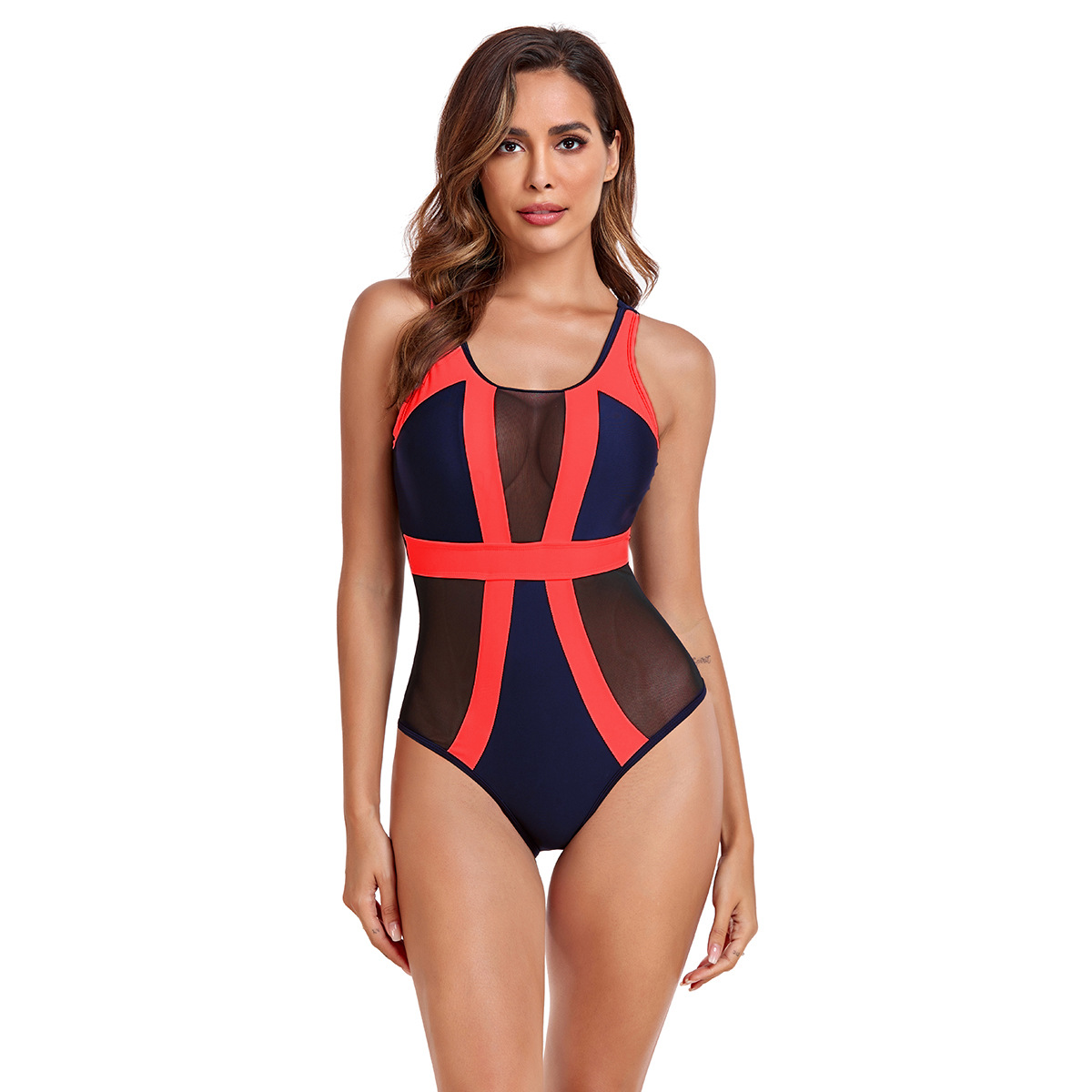 Women's Sexy Color Block 1 Piece One Piece Swimwear display picture 12
