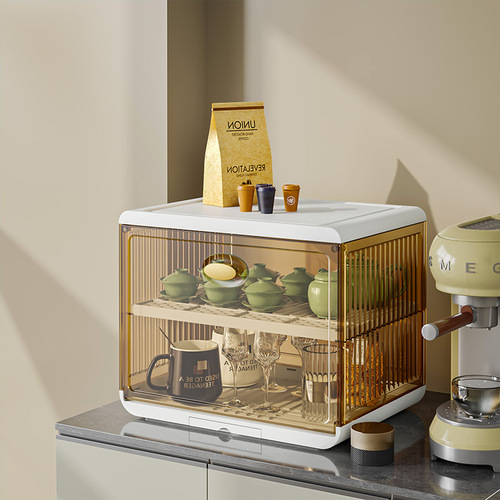 Coffee glass cup rack dust-proof household desktop disinfection cup holder tea cup multi-functional storage rack