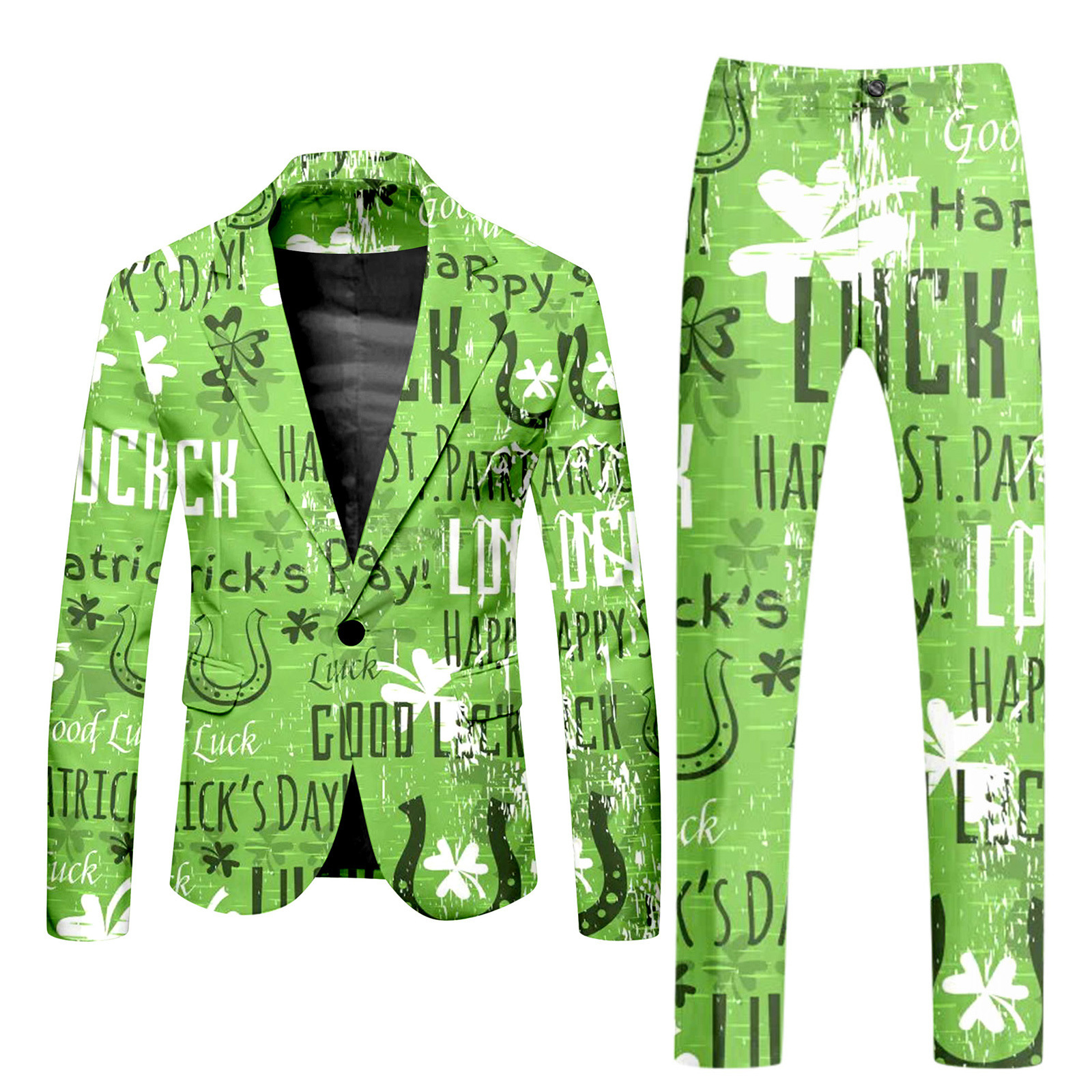 Traje verde fresco y enérgico Traje de estilo de personalidad casual de negocios Traje de un solo botón Pantalones delgados WL8-MR7