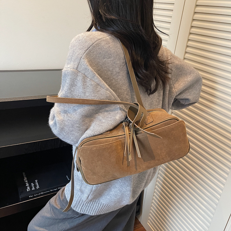 复古包包女大容量2025新款秋冬百搭休闲单肩腋下包上班通勤枕头包|undefined