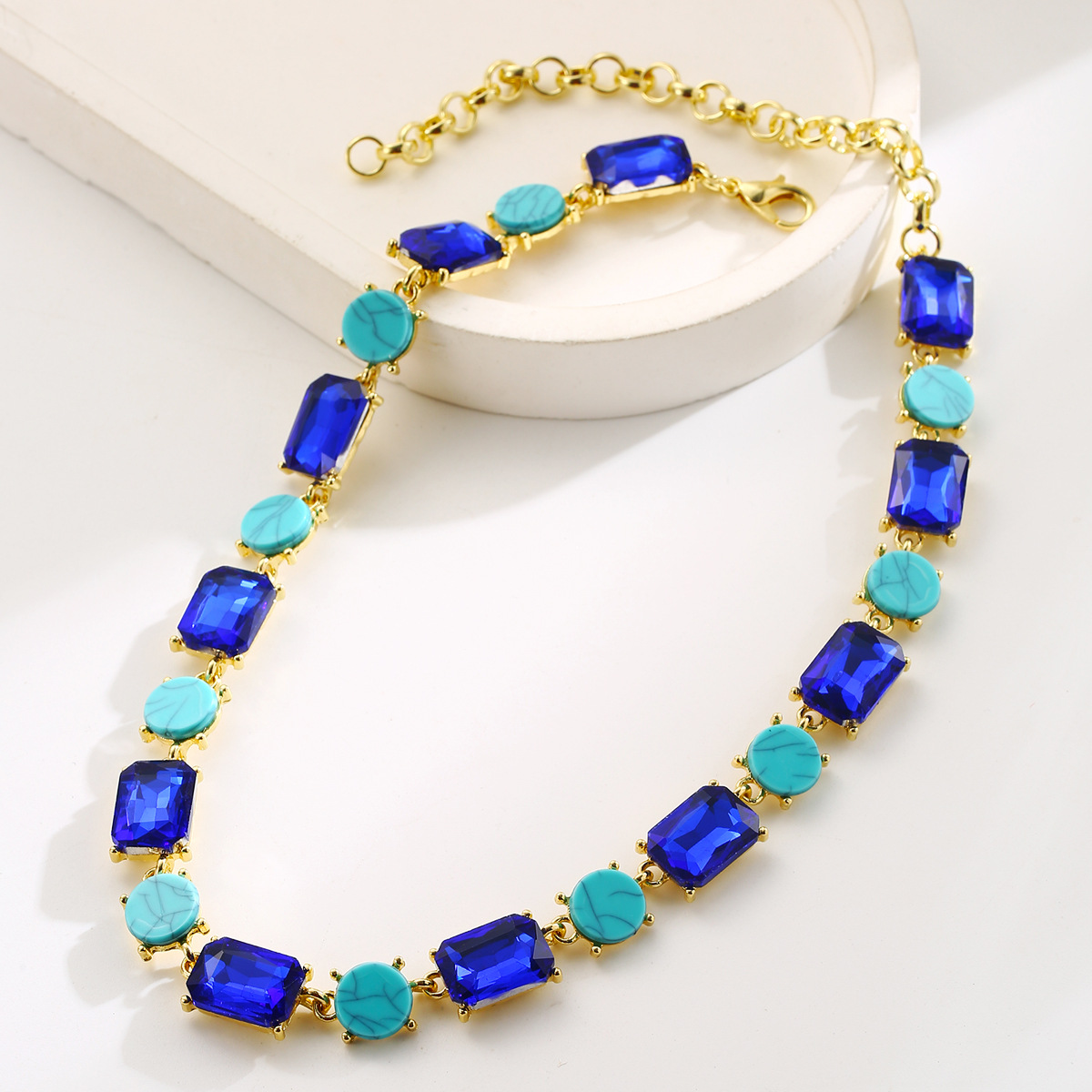 Oversized Statement Necklace For Women, Geometric Collarbone Chain_voghion.com