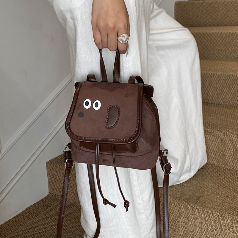 Mochila para niños y perros lindos 2025, mochila para bebés coreanos retro de dibujos animados otoño y invierno nueva mochila para niños