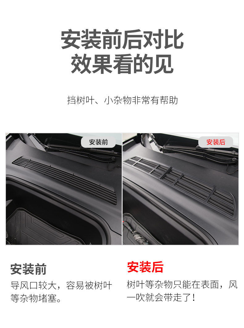 Suitable for Tesla Model 3/Y Updated Version Air Conditioning Inlet Protective Cover and Air Outlet Insect-Proof Filter Accessories