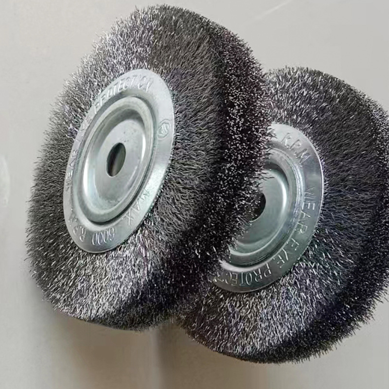 厂家货源工业用刷头不锈钢钢丝轮碳钢钢丝刷镀铜丝打磨机