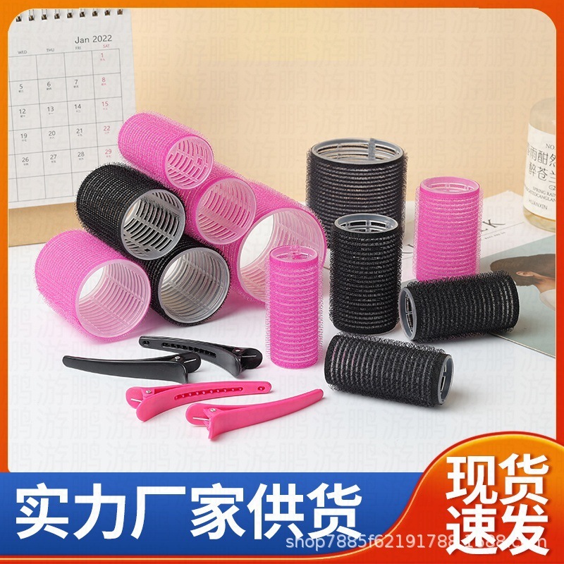 Cross-border multi-size hair curling cylinder bangs curly hair artifact pear flower head curling tool simple self-adhesive hair curling hollow roll