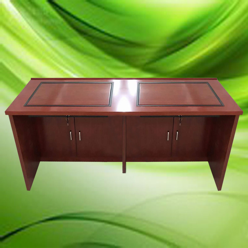 Xi'An Paint-Coated Flip Computer Desk, Chongqing Paperless Conference Lcd Screen Monitor, Solid Wood Office Desk for Home Use Xi'An Paint-Coated Flip Computer Desk, Chongqing Paperless Conference Lcd Screen Monitor, Solid Wood Office Desk for Home Use