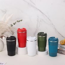 创意304不锈钢保温杯陶瓷内胆硅胶杯套咖啡杯车载户外便携汽车杯